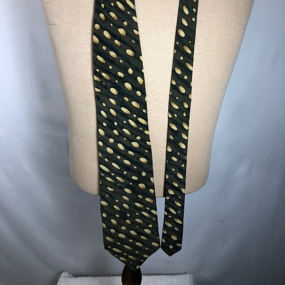 Men’s Green,Black and Gold Silk Tie. Like NEW - Picture 1 of 4